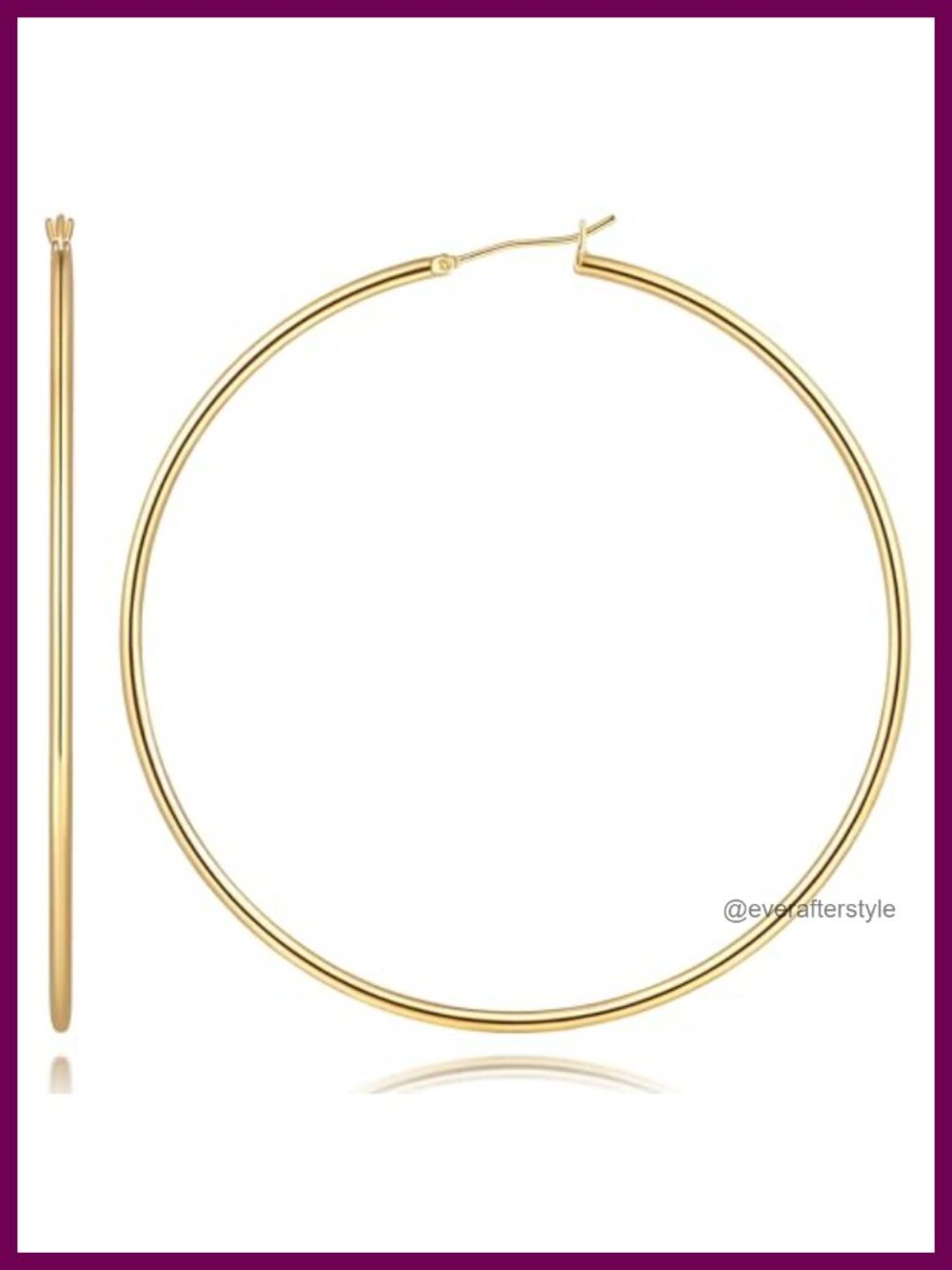 14K Gold Plated Hoop Earrings for Women, Hypoallergenic Classic Style